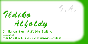 ildiko alfoldy business card
